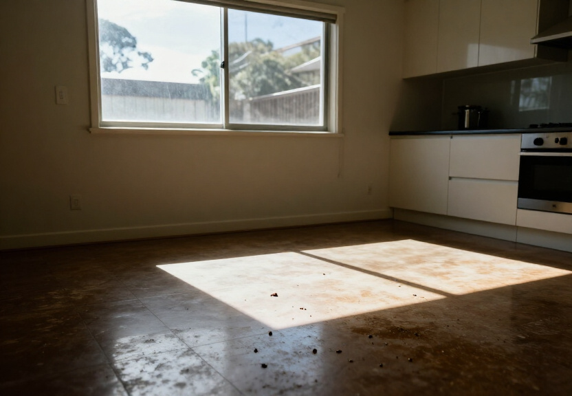 Rodent infestation in an Epping garage before treatment