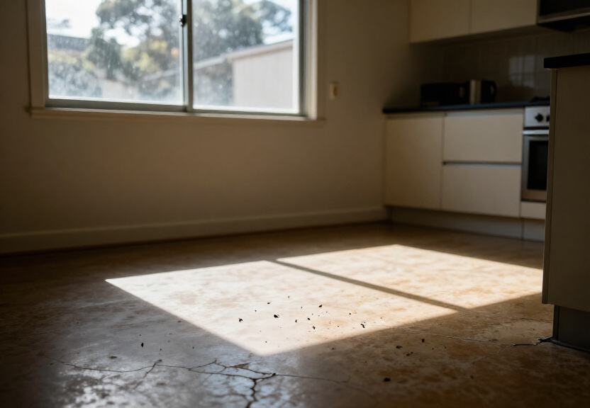 Cockroach infestation in an Epping kitchen before treatment